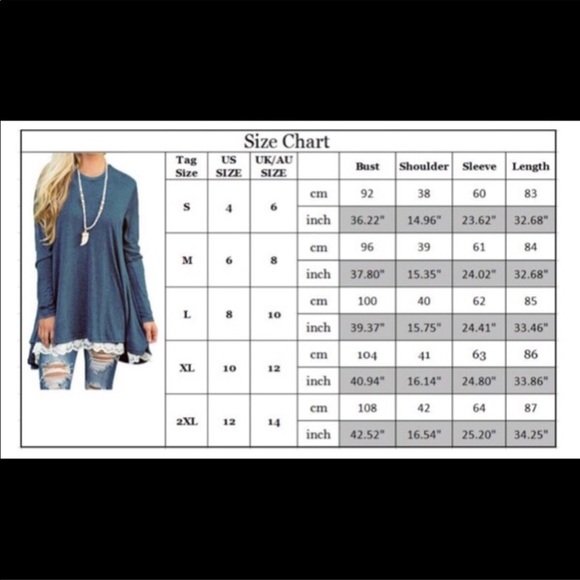 Blue Long Sleeve Tunic - Picture 6 of 6